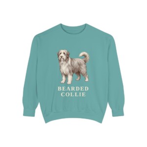 Bearded Collie Sweatshirt, Seafoam, front view
