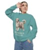 Bearded Collie Sweatshirt, Seafoam, person 2 context