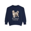 Bearded Collie Sweatshirt, True Navy, front view