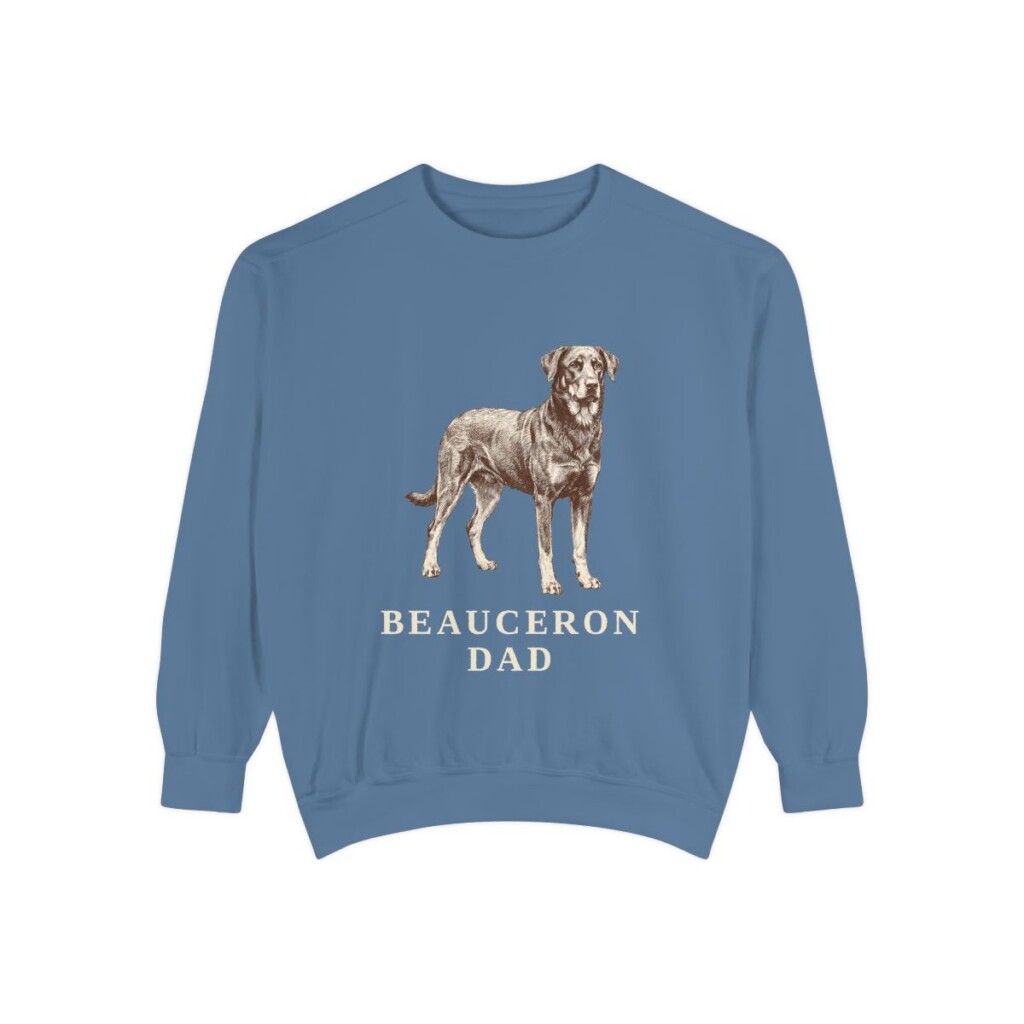 beauceron-sweatshirt-dad-blue-jean Beauceron Dad Sweatshirt, Blue Jean, front view