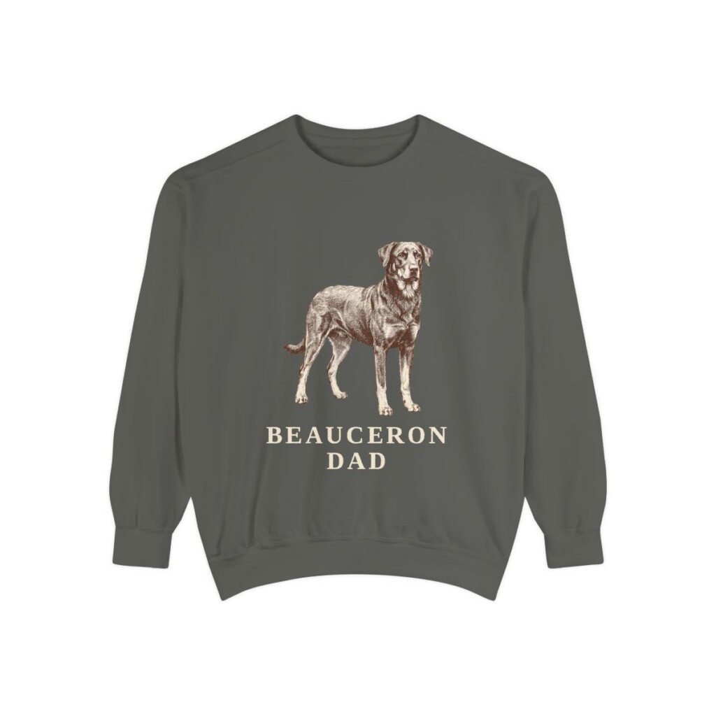 beauceron-sweatshirt-dad-pepper Beauceron Dad Sweatshirt, Pepper, front view