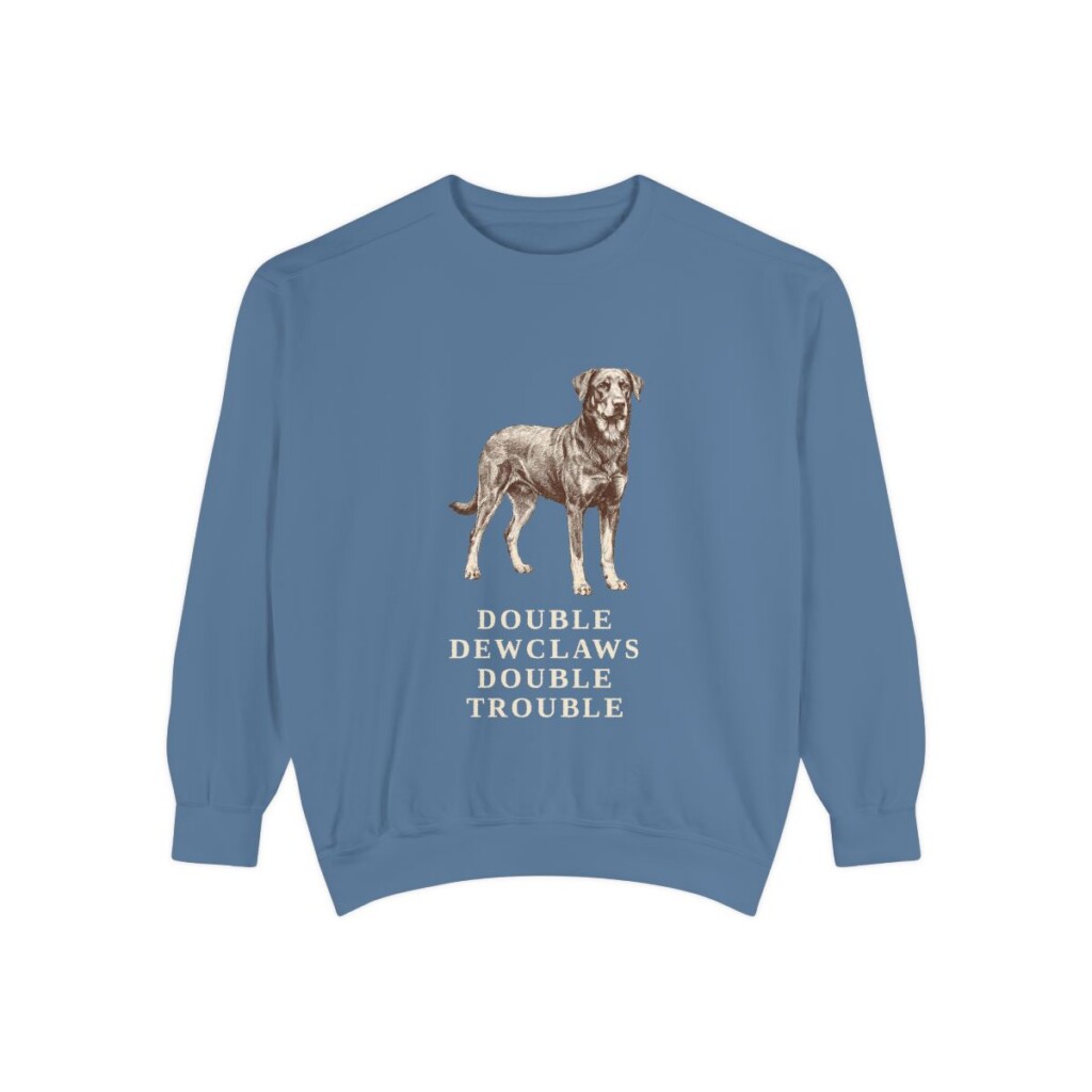 Beauceron Humor Sweatshirt, Blue Jean, front view
