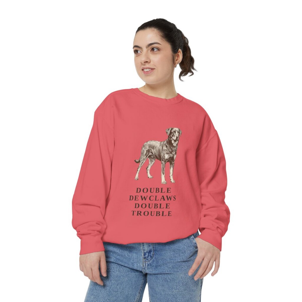 Beauceron Humor Sweatshirt, Watermelon, person 2 front