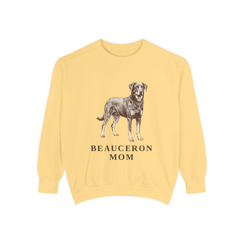 Beauceron Mom Sweatshirt, Butter, front view