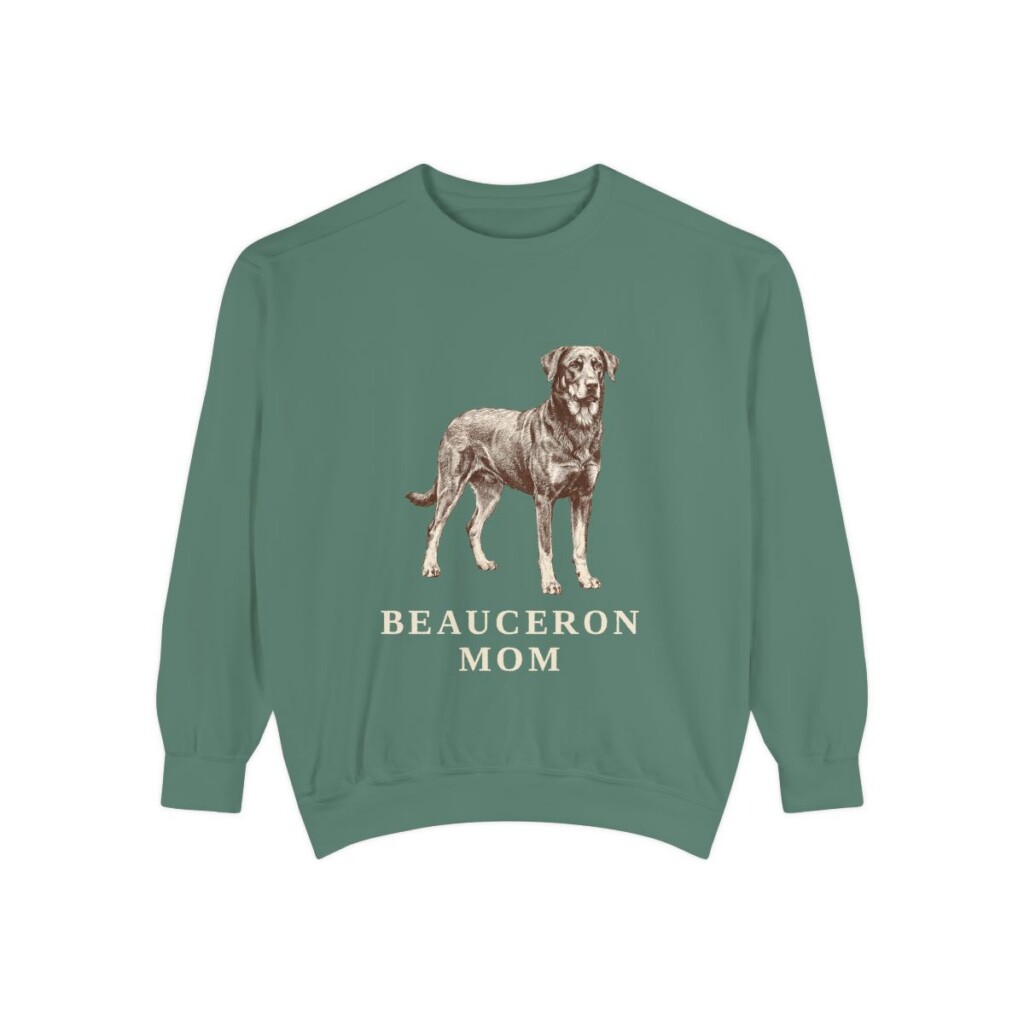 Beauceron Mom Sweatshirt, Light Green, front view