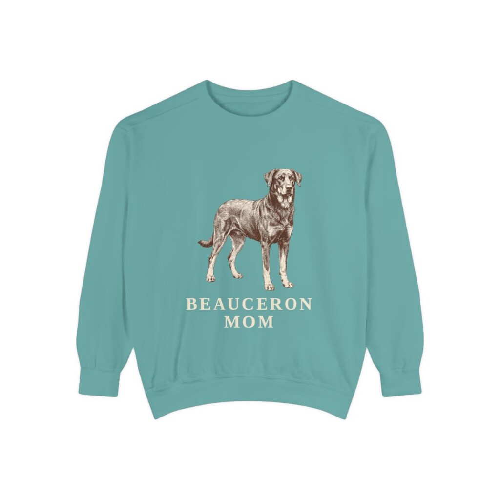 Beauceron Mom Sweatshirt, Seafoam, front view