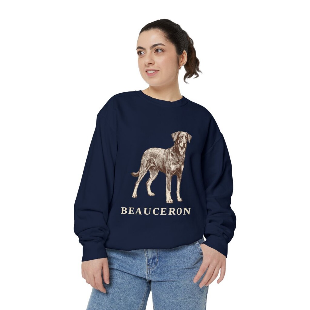 Beauceron Sweatshirt, True Navy, person 2 front