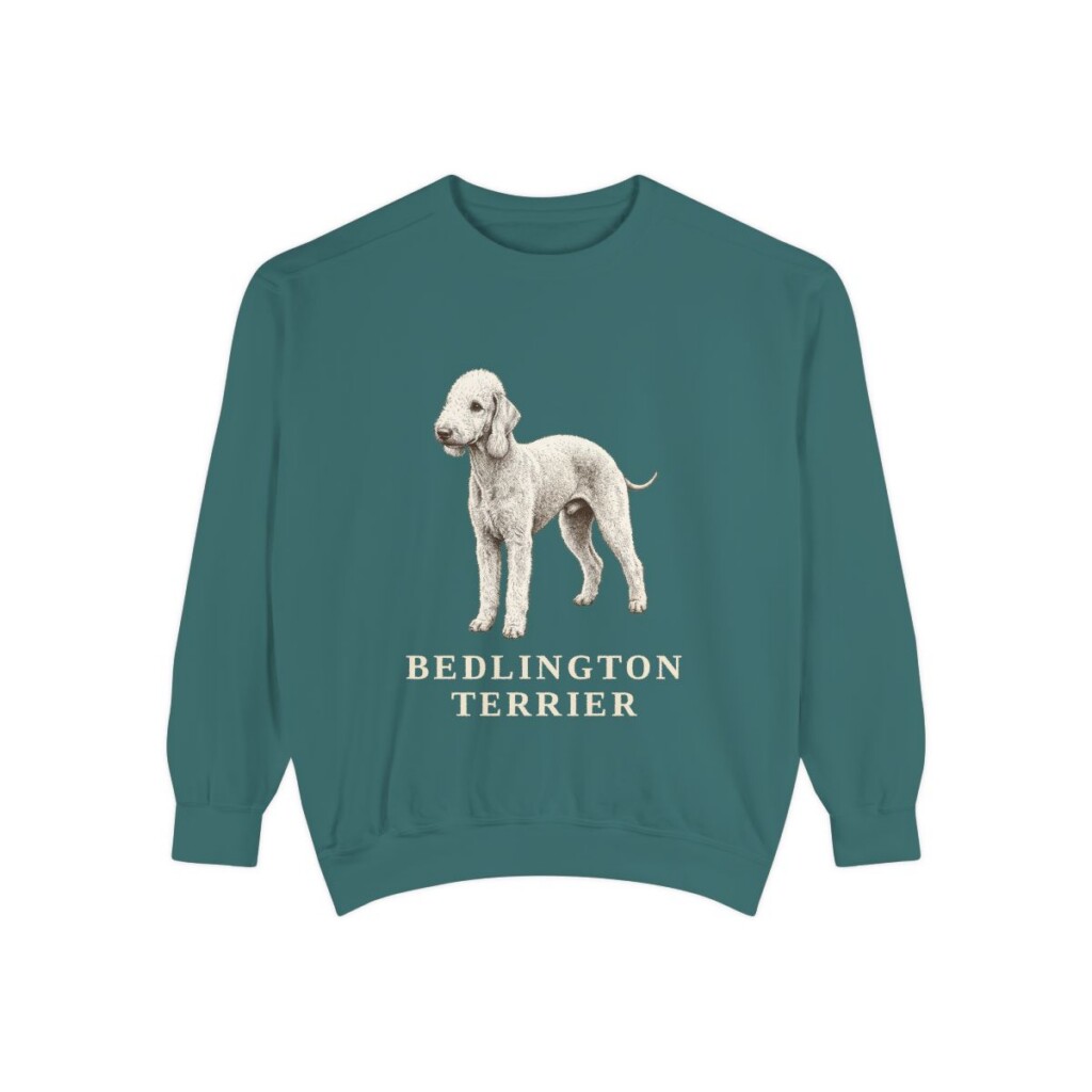 Bedlington Terrier Sweatshirt, Blue Spruce, front view