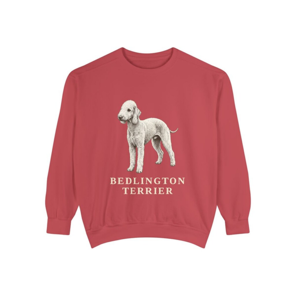 Bedlington Terrier Sweatshirt, Crimson, front view