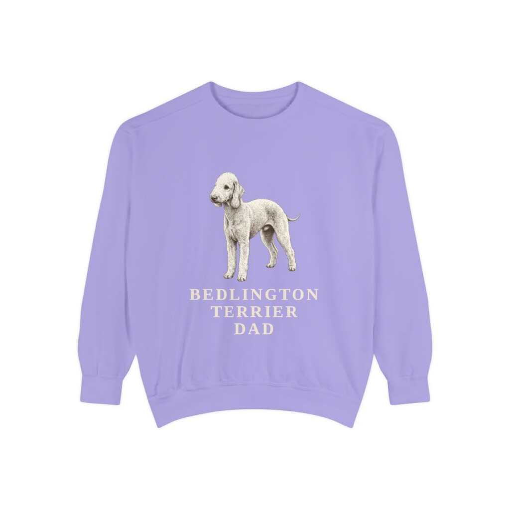 Bedlington Terrier Dad Sweatshirt, Violet, front view