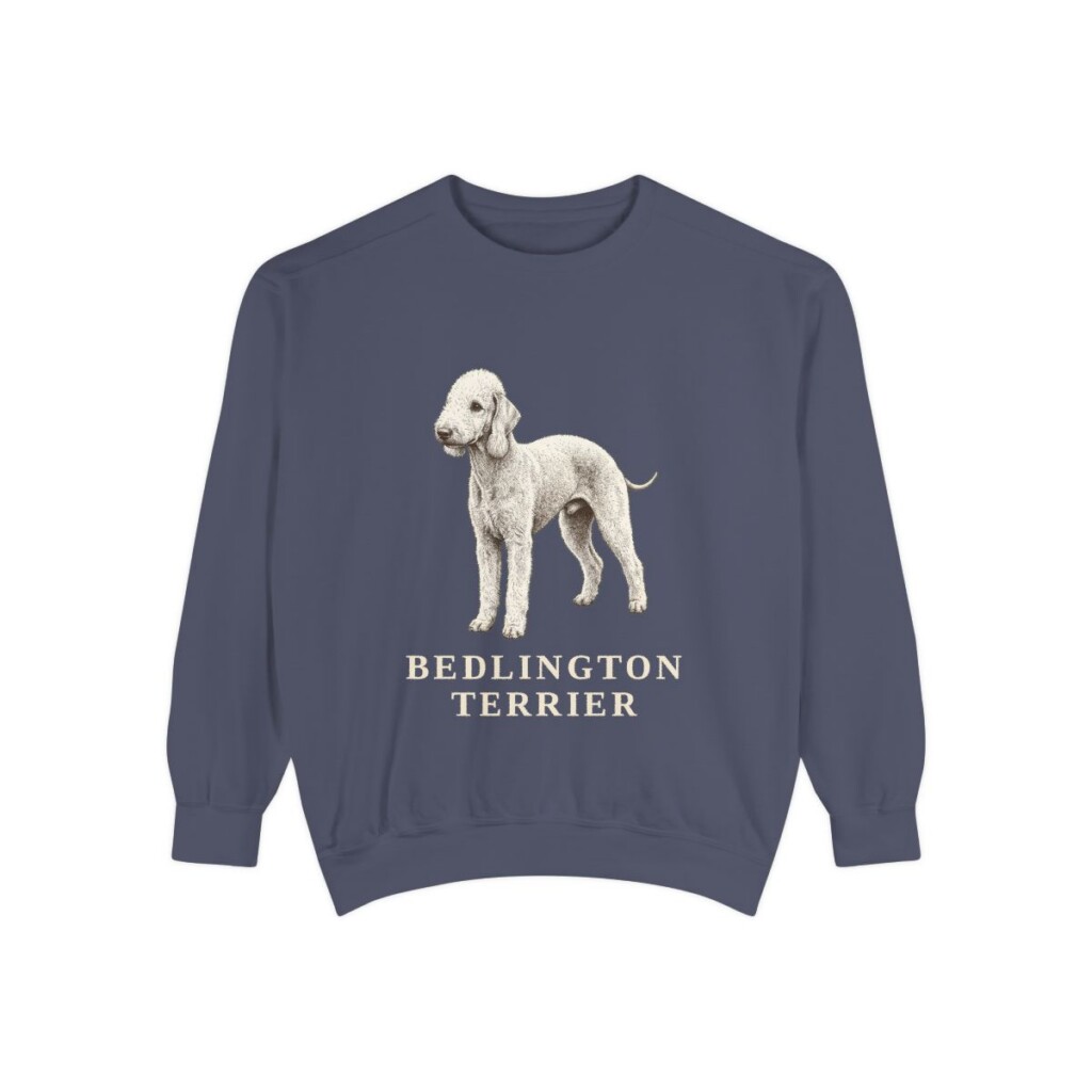Bedlington Terrier Sweatshirt, Denim, front view