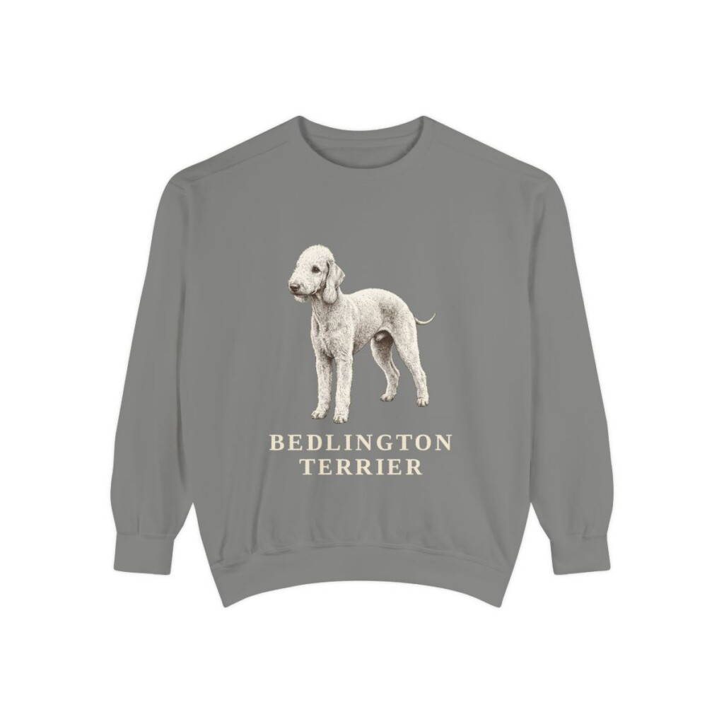 Bedlington Terrier Sweatshirt, Grey, front view