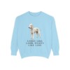 Bedlington Terrier Humor Sweatshirt, Chambray, front view