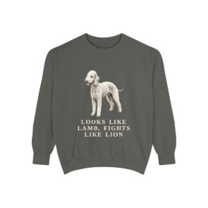 Bedlington Terrier Humor Sweatshirt, Pepper, front view