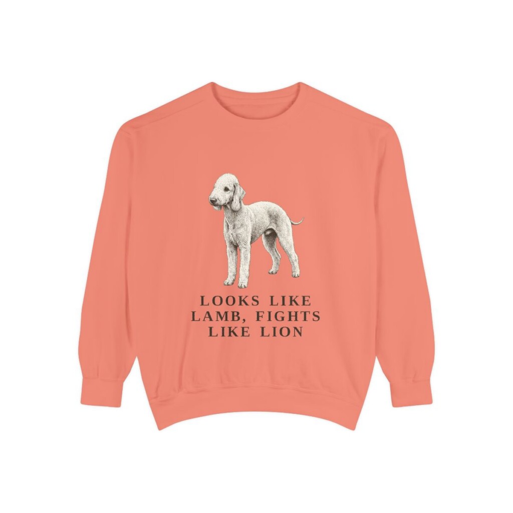Bedlington Terrier Humor Sweatshirt, Terracotta, front view