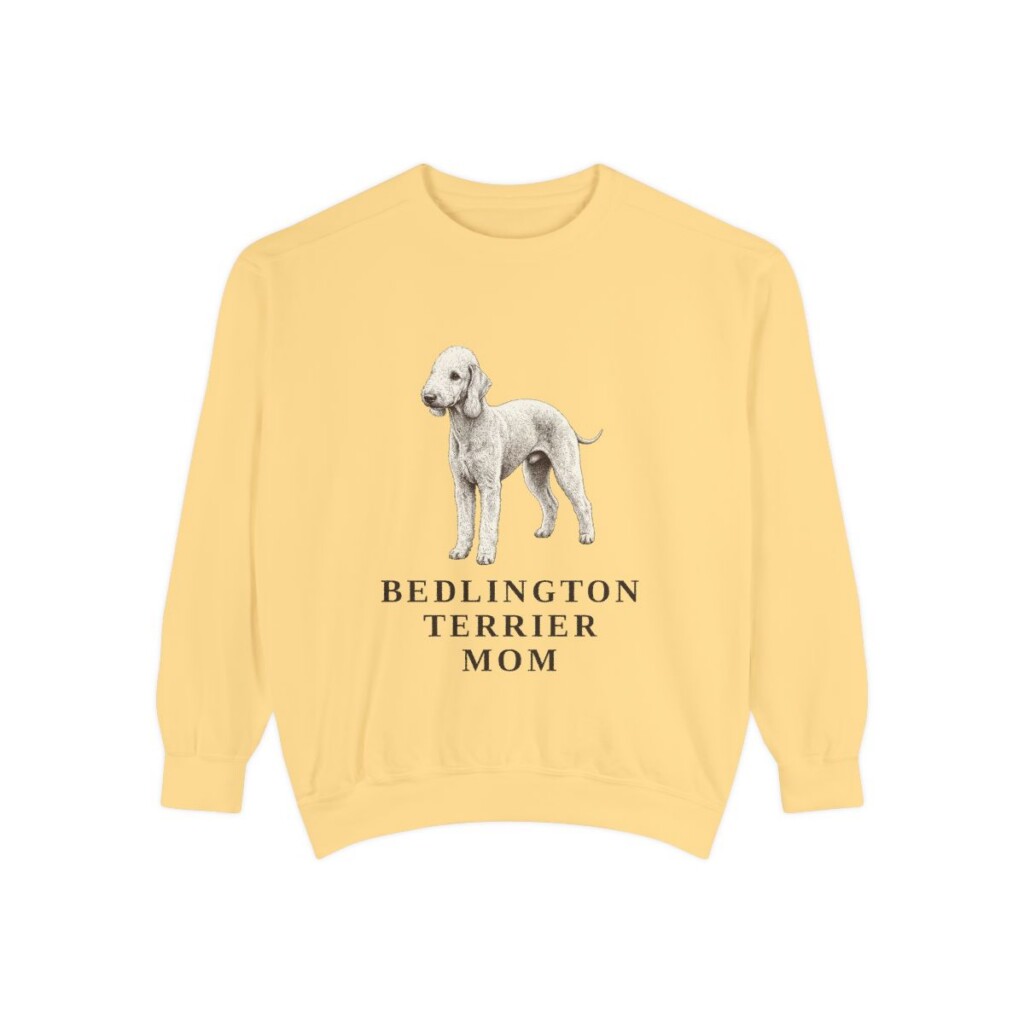 Bedlington Terrier Mom Sweatshirt, Butter, front view