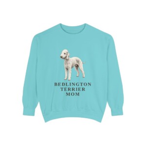 Bedlington Terrier Mom Sweatshirt, Chalky Mint, front view
