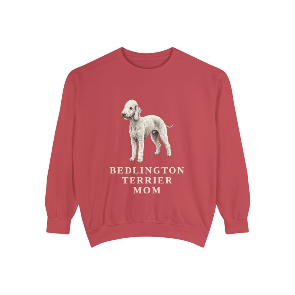 Bedlington Terrier Mom Sweatshirt, Crimson, front view