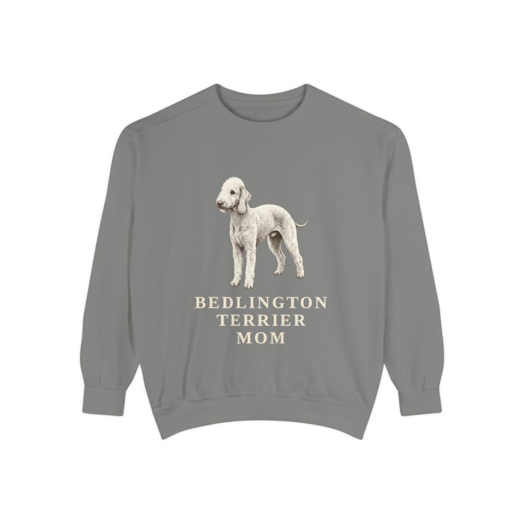 Bedlington Terrier Mom Sweatshirt, Grey, front view