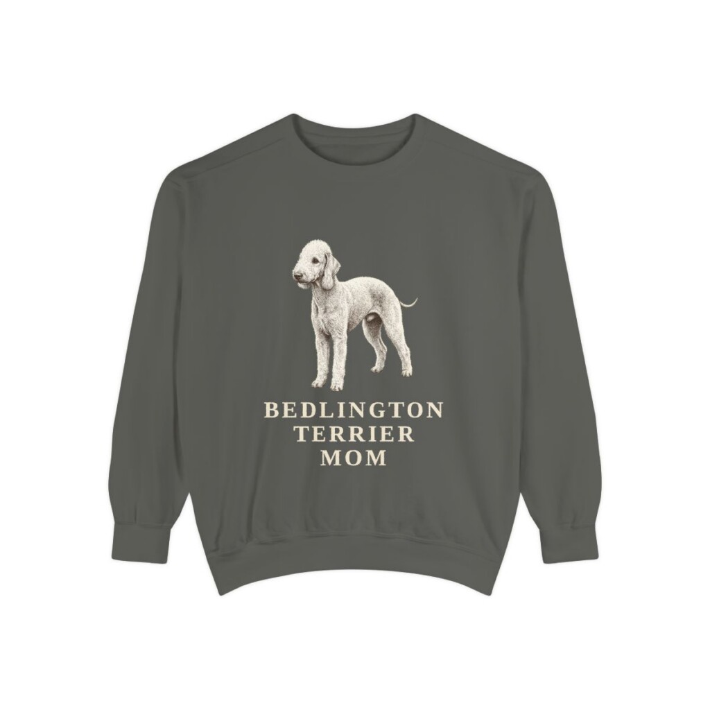 Bedlington Terrier Mom Sweatshirt, Pepper, front view