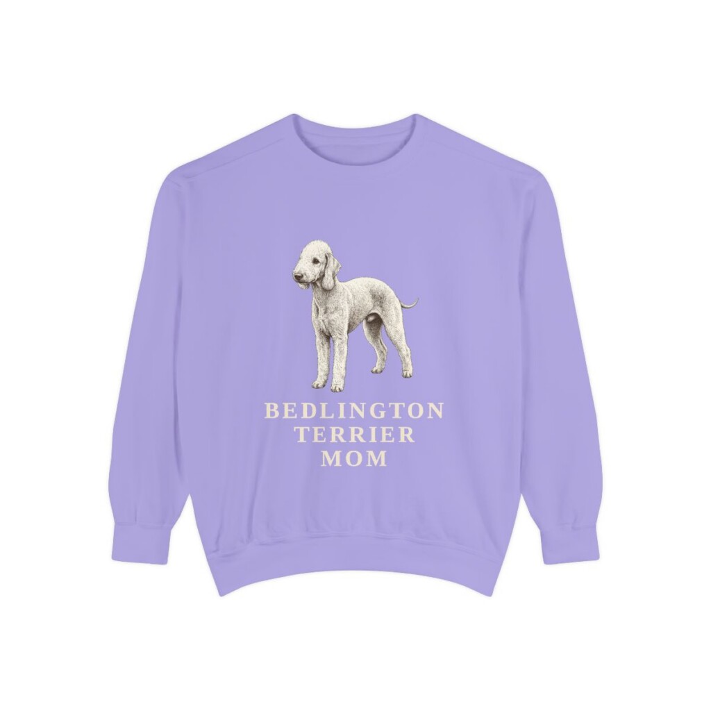 Bedlington Terrier Mom Sweatshirt, Violet, front view