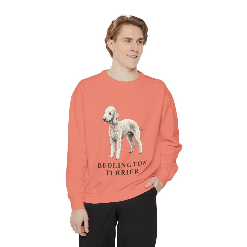 Bedlington Terrier Sweatshirt, Terracotta, person 1 front