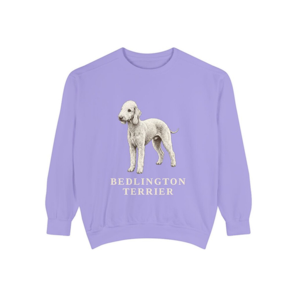 Bedlington Terrier Sweatshirt, Violet, front view