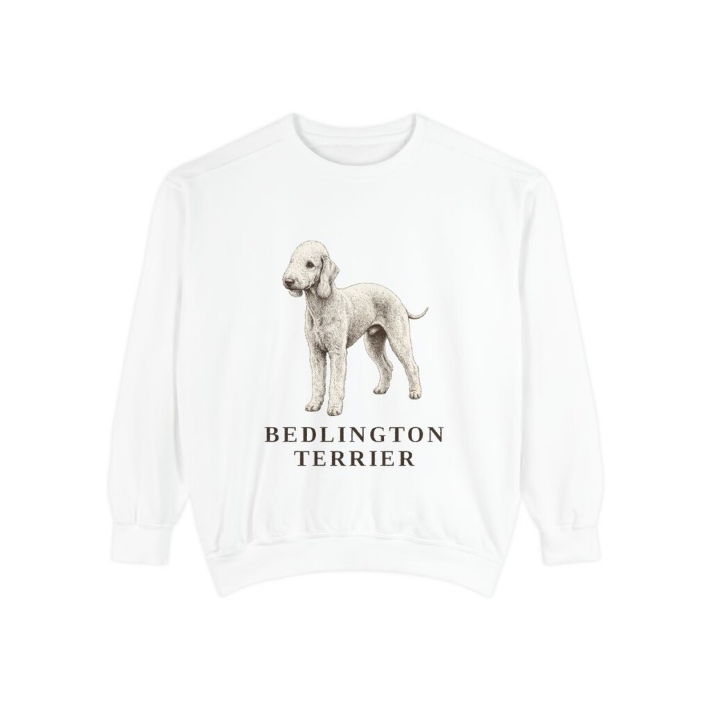 Bedlington Terrier Sweatshirt, White, front view