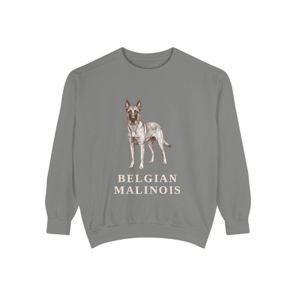 Belgian Malinois Sweatshirt, Grey, front view