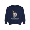 Belgian Malinois Latin Sweatshirt, True Navy, front view
