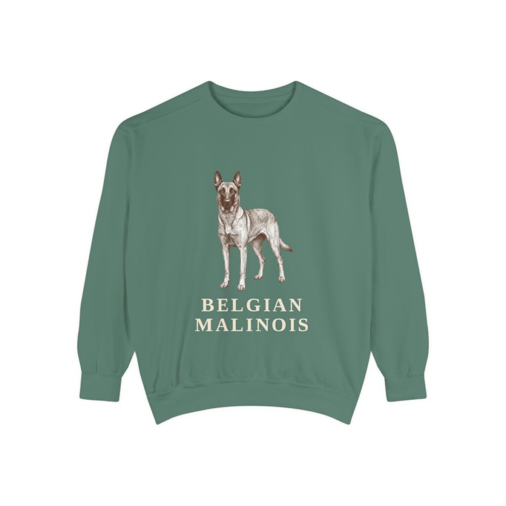 Belgian Malinois Sweatshirt, Light Green, front view