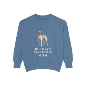 belgian-malinois-sweatshirt-mom-blue-jean Belgian Malinois Mom Sweatshirt, Blue Jean, front view