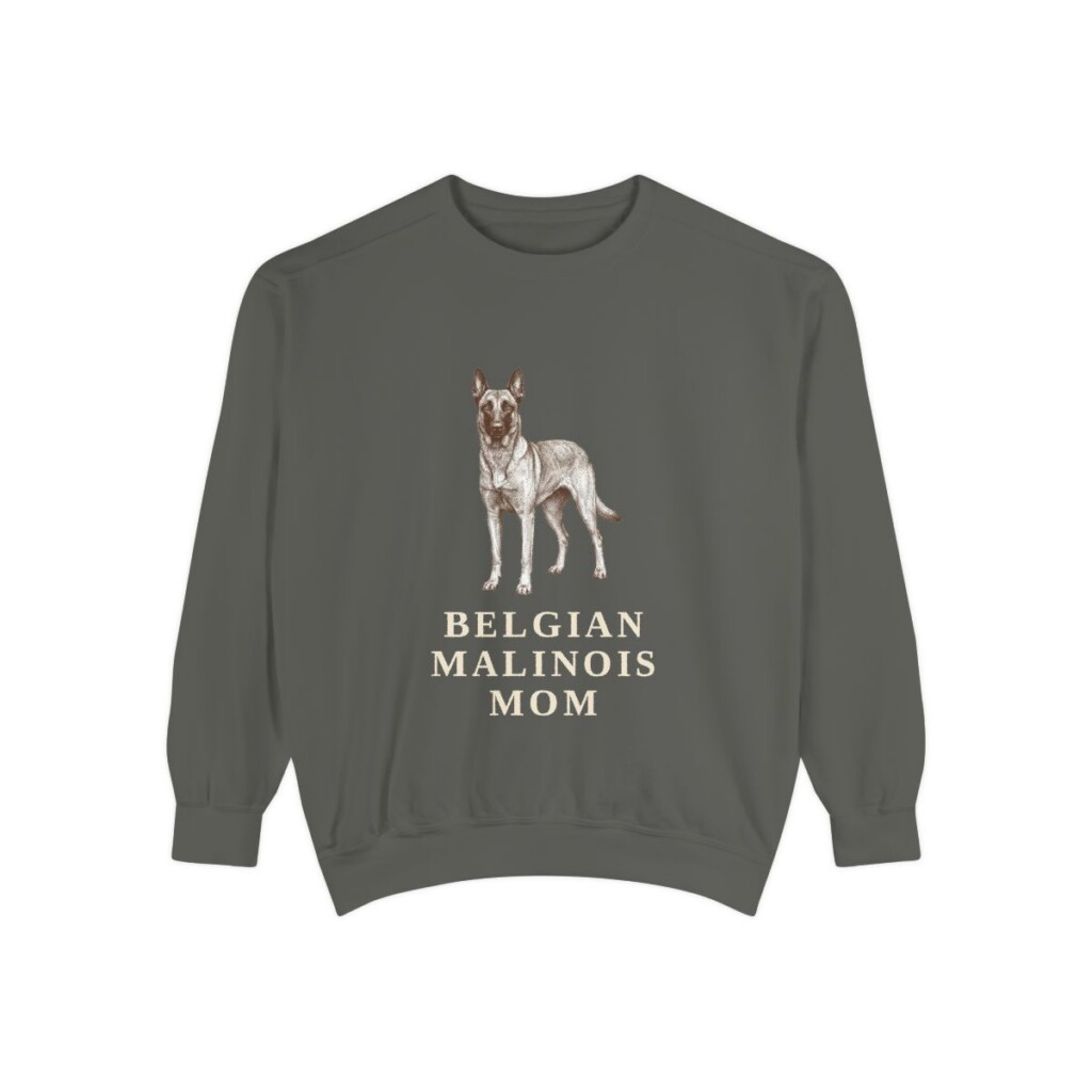 belgian-malinois-sweatshirt-mom-pepper Belgian Malinois Mom Sweatshirt, Pepper, front view