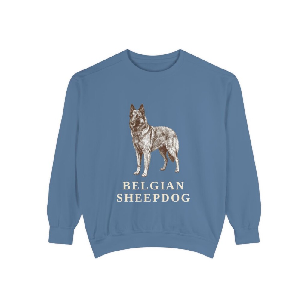 Belgian Sheepdog Sweatshirt, Blue Jean, front view
