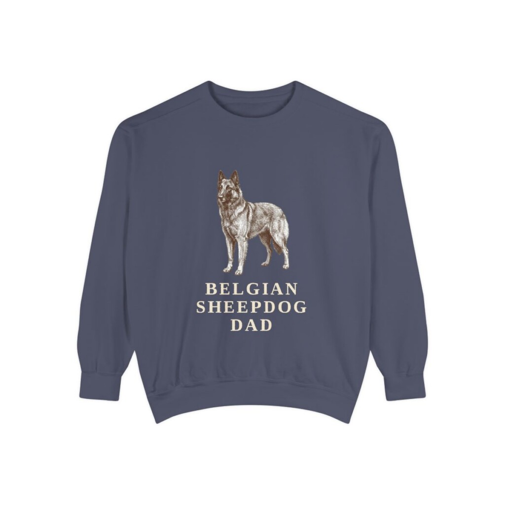 Belgian Sheepdog Dad Sweatshirt, Denim, front view
