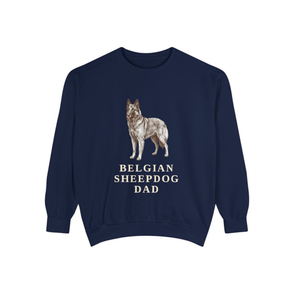 Belgian Sheepdog Dad Sweatshirt, True Navy, front view