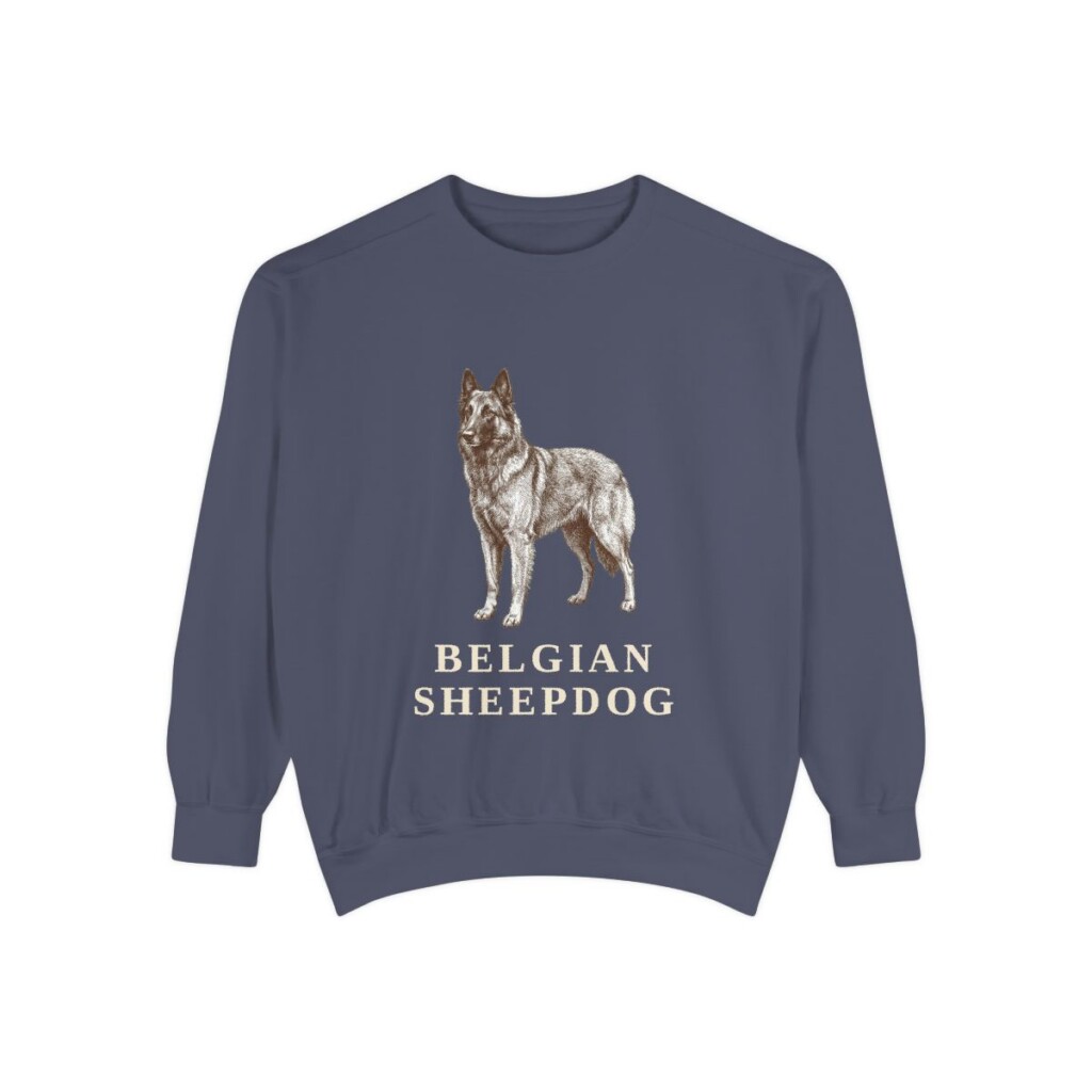 Belgian Sheepdog Sweatshirt, Denim, front view
