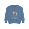 belgian-sheepdog-sweatshirt-humor-blue-jean Belgian Sheepdog Humor Sweatshirt, Blue Jean, front view