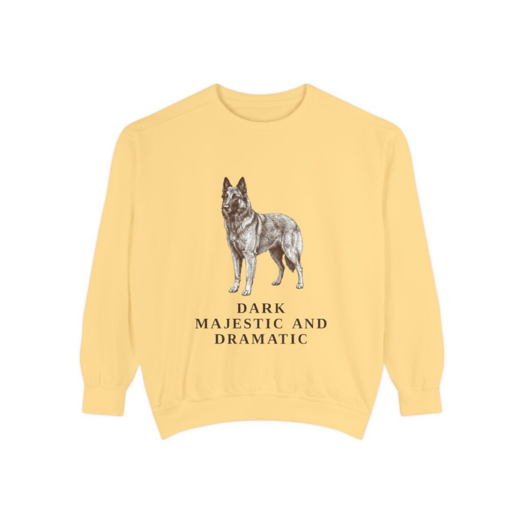 belgian-sheepdog-sweatshirt-humor-butter Belgian Sheepdog Humor Sweatshirt, Butter, front view