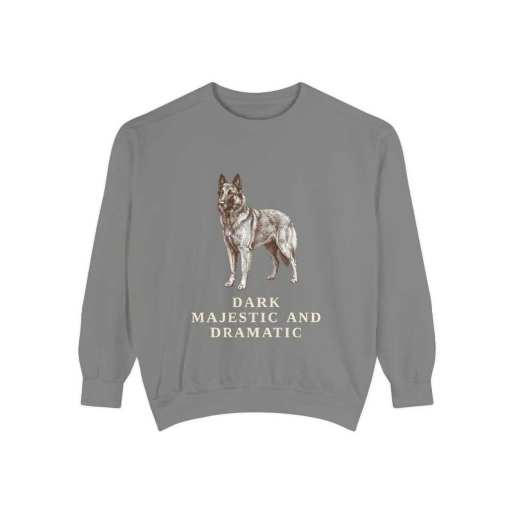 belgian-sheepdog-sweatshirt-humor-grey Belgian Sheepdog Humor Sweatshirt, Grey, front view