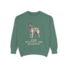 belgian-sheepdog-sweatshirt-humor-light-green Belgian Sheepdog Humor Sweatshirt, Light Green, front view