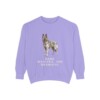belgian-sheepdog-sweatshirt-humor-violet Belgian Sheepdog Humor Sweatshirt, Violet, front view