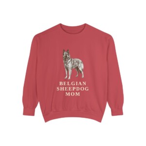 Belgian Sheepdog Mom Sweatshirt, Crimson, front view