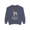 Belgian Sheepdog Mom Sweatshirt, Denim, front view