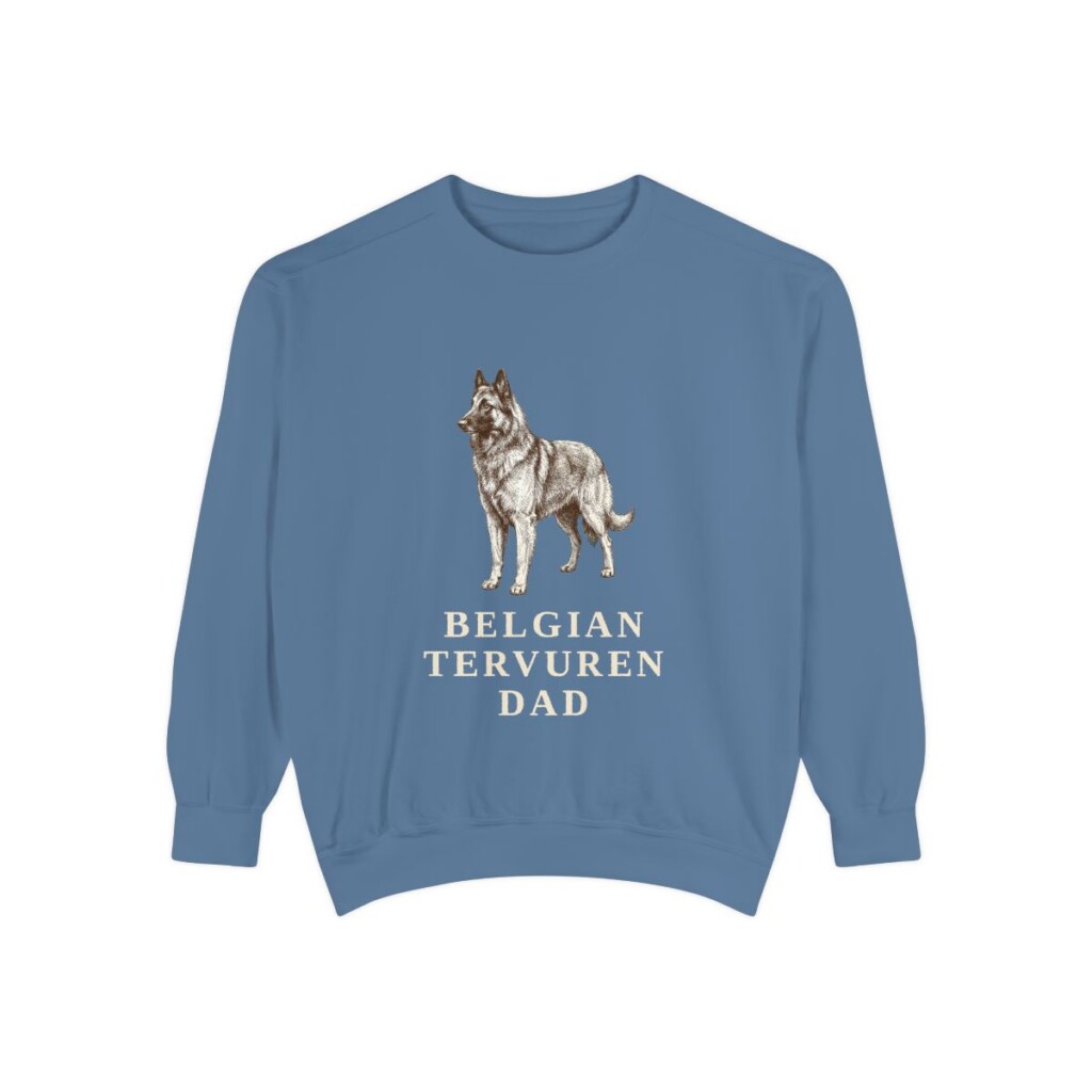 Belgian Tervuren Dad Sweatshirt, Blue Jean, front view