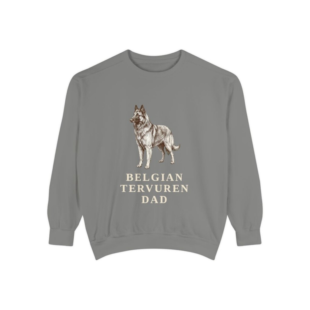 Belgian Tervuren Dad Sweatshirt, Grey, front view