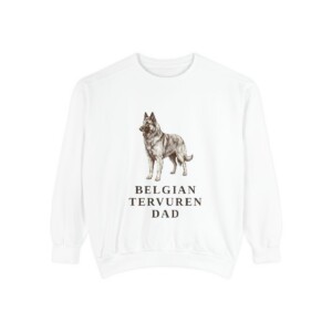 Belgian Tervuren Dad Sweatshirt, White, front view