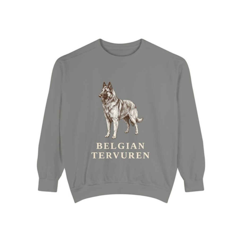 belgian-tervuren-sweatshirt-grey Belgian Tervuren Sweatshirt, Grey, front view