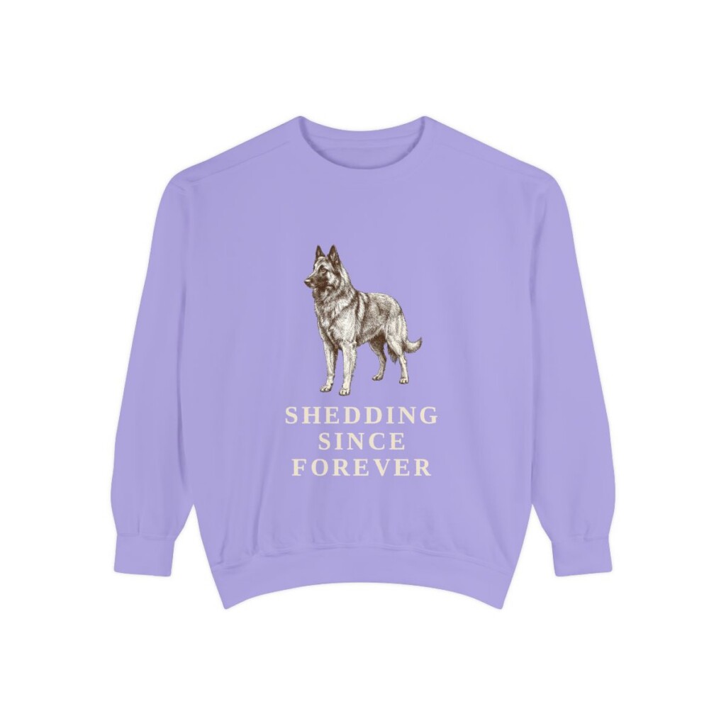 Belgian Tervuren Humor Sweatshirt, Violet, front view