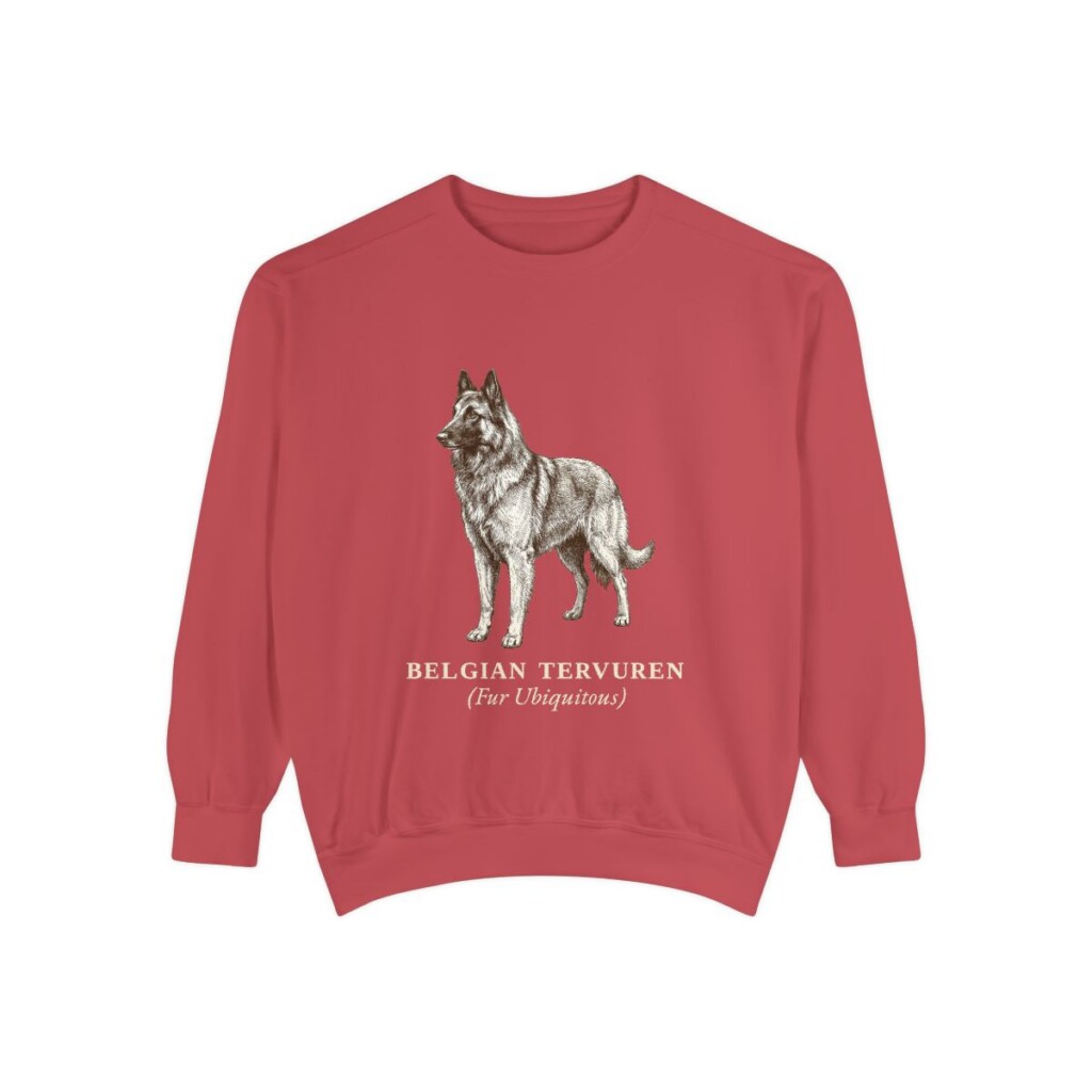 Belgian Tervuren Latin Sweatshirt, Crimson, front view